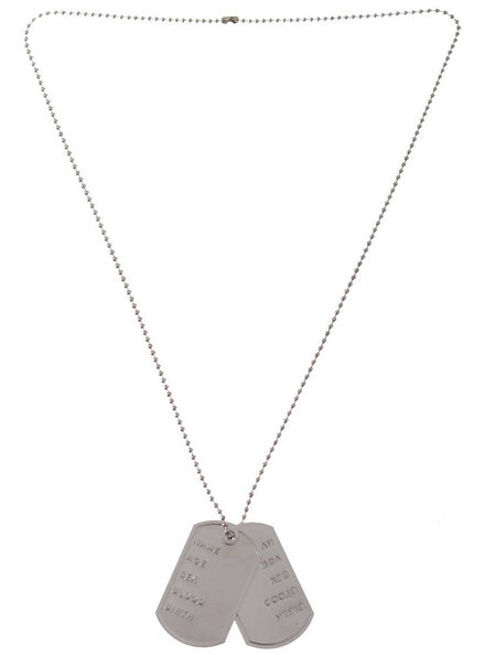 Army Identification Dog Tags Costume Accessory Necklace