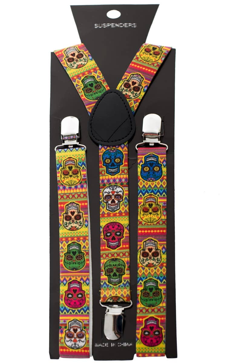 Sugar Skull Day of the Dead Costume Suspenders