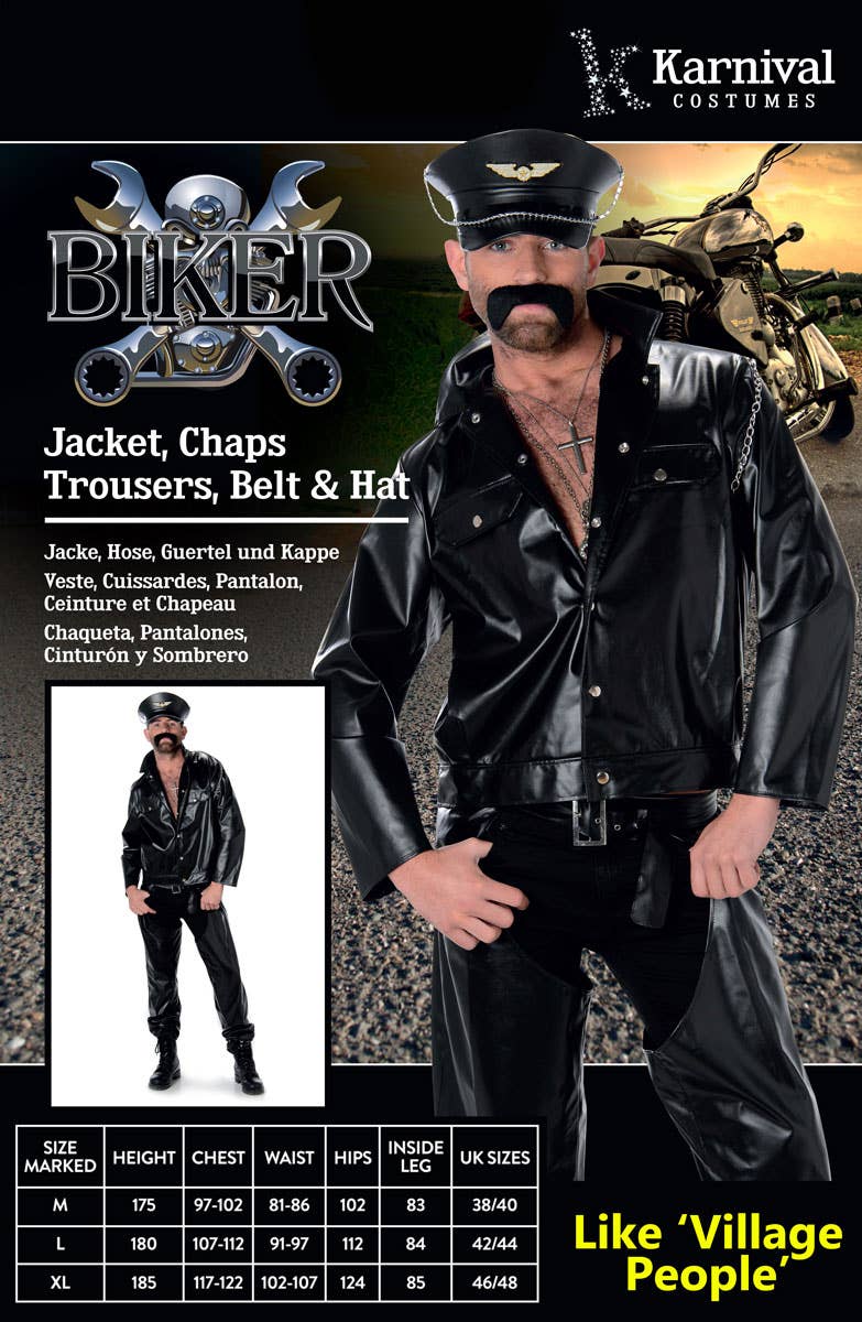 Men's Village People Biker Costume Packaging Image