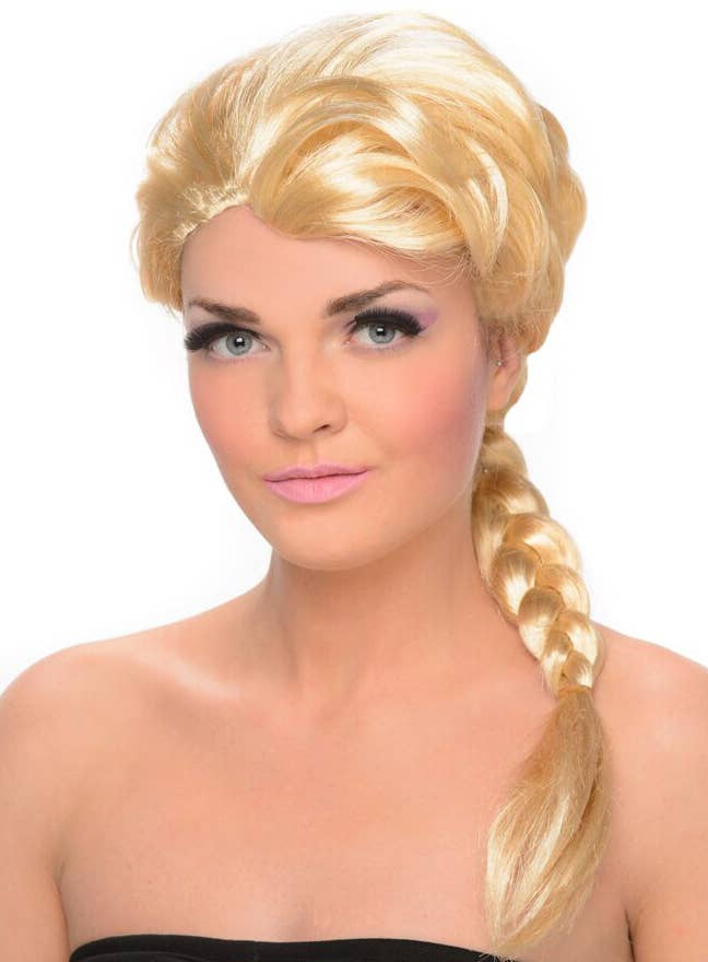Image of Ice Princess Womens Blonde Frozen Costume Wig