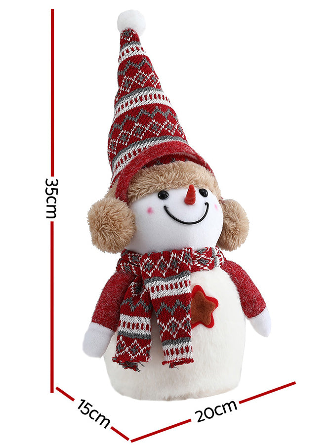 Cute Small 35cm Snowman Tabletop Christmas Decoration - Dimensions Image