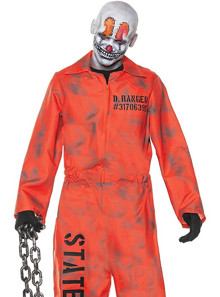 Image of D-Ranged Orange Prisoner Men's Halloween Costume - Close Image