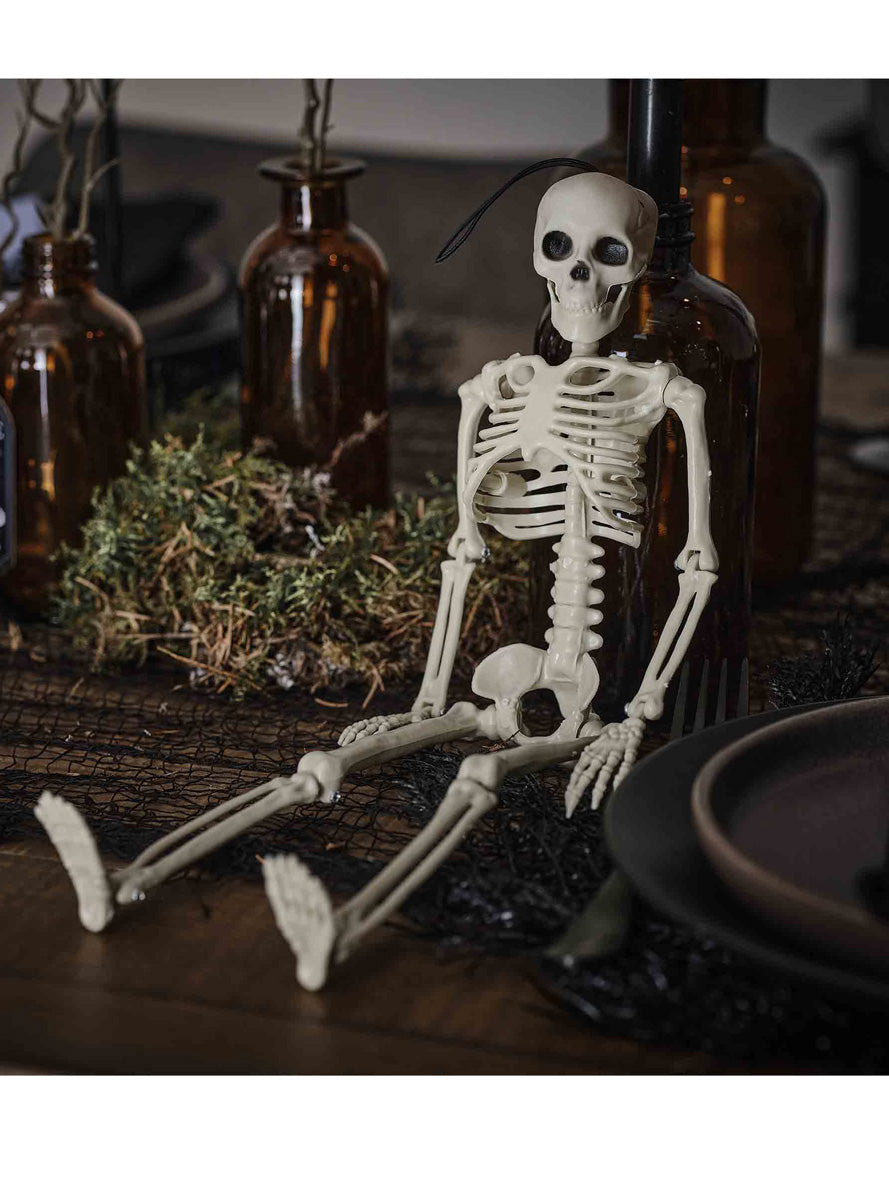Deadly Soiree Mini 35cm Hanging Skeleton Halloween Decoration – Lifestyle Image