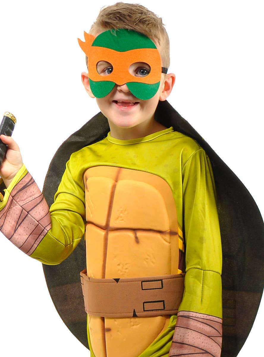 Image of Karate Turtle Boys Orange Mask Dress Up Costume - Close Image