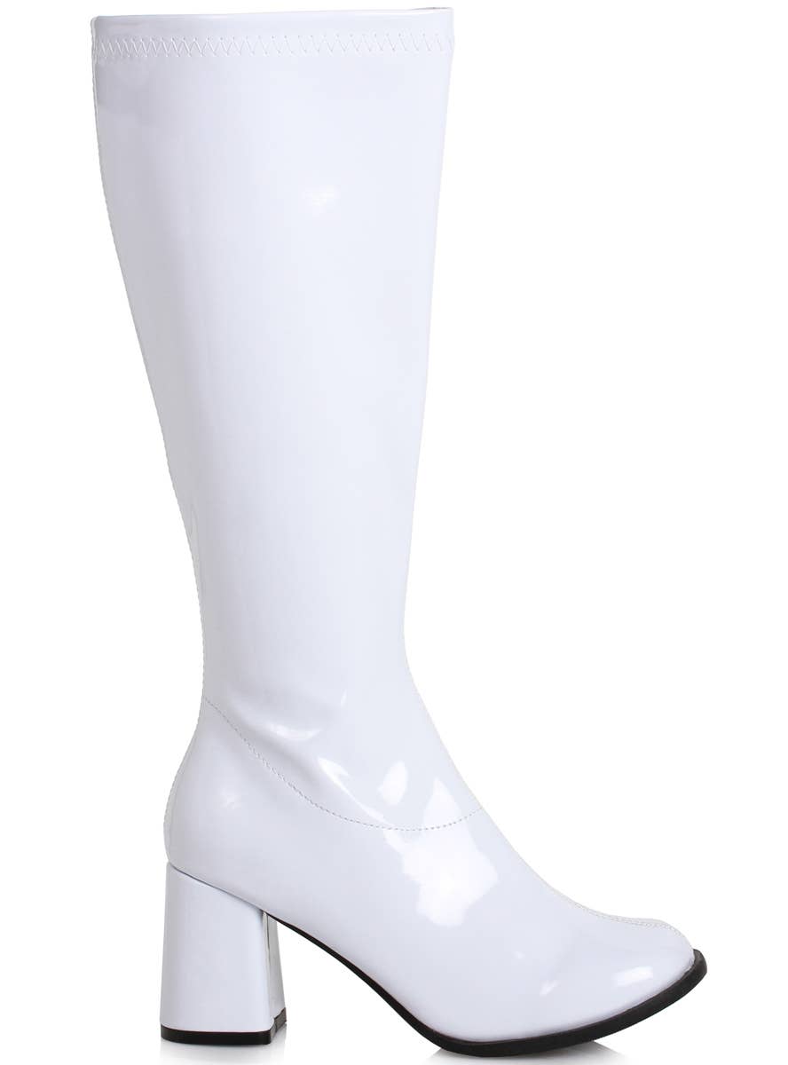 Wide Width Calf White Patent GoGo Boots