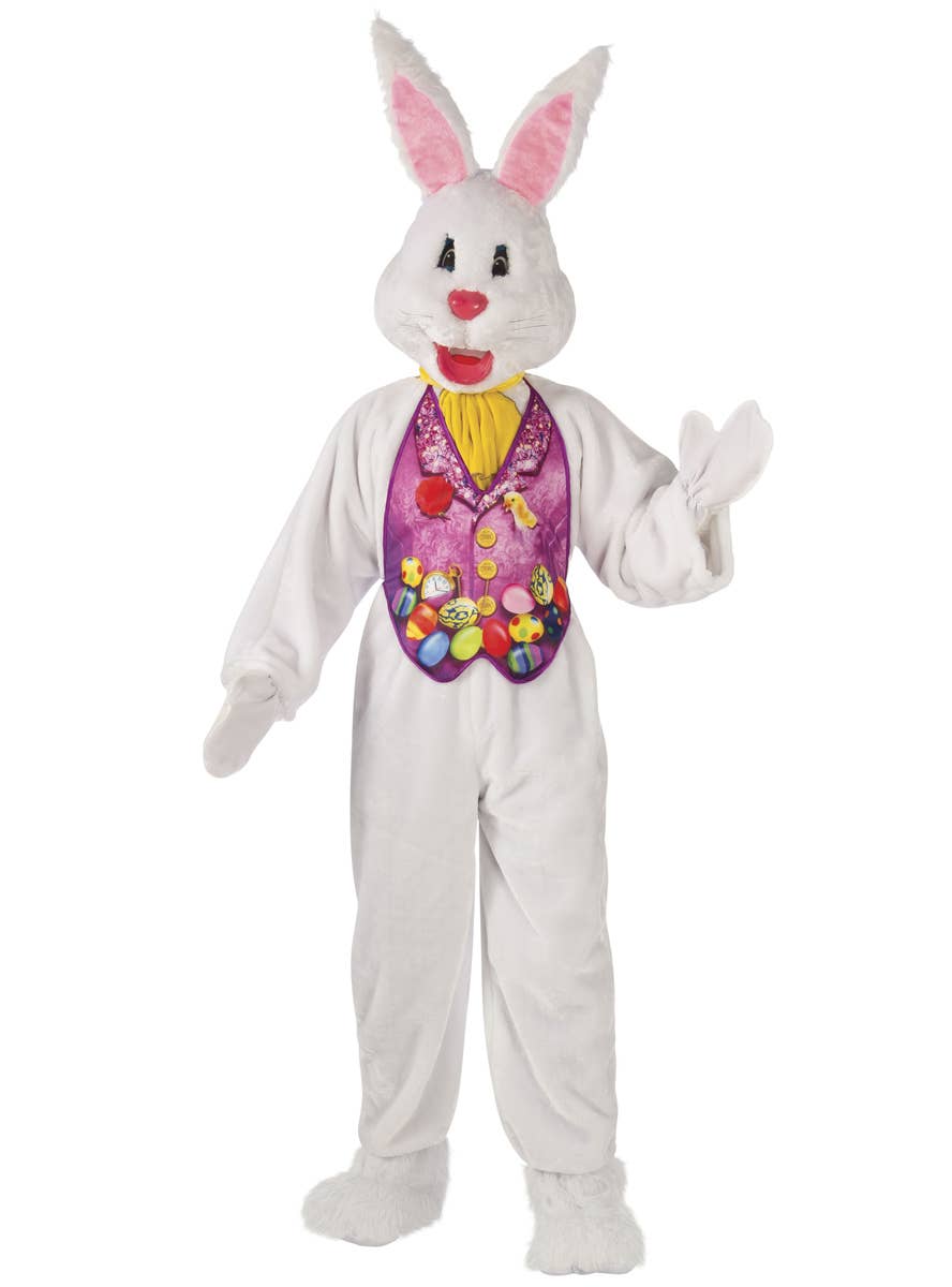 Adults Deluxe Plus Size Easter Bunny Mascot Costume - Main Image
