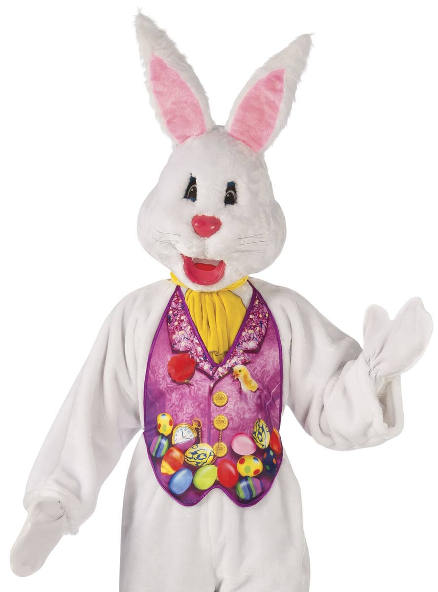 Adults Deluxe Plus Size Easter Bunny Mascot Costume - Close Image