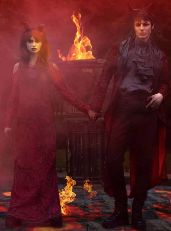 Womens Red and Black Devil Costume - Lifestyle Image 3