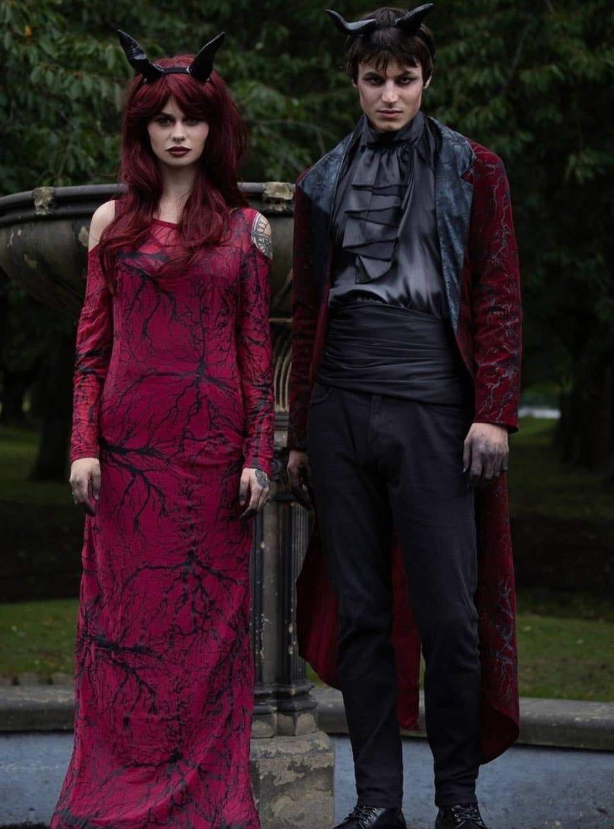 Womens Red and Black Devil Costume - Lifestyle Image 1