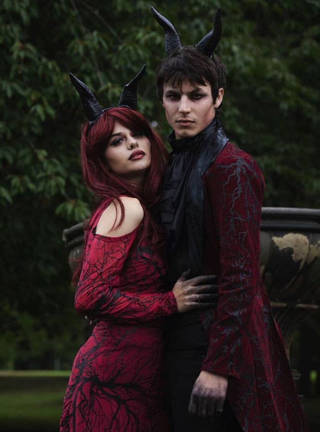 Womens Red and Black Devil Costume - Lifestyle Image 2