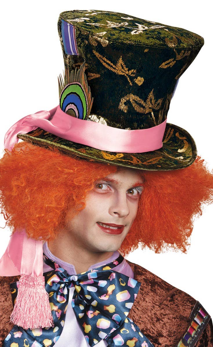 Green Velvet Mad Hatter Tim Burton Alice in Wonderland Costume Accessory Main Image