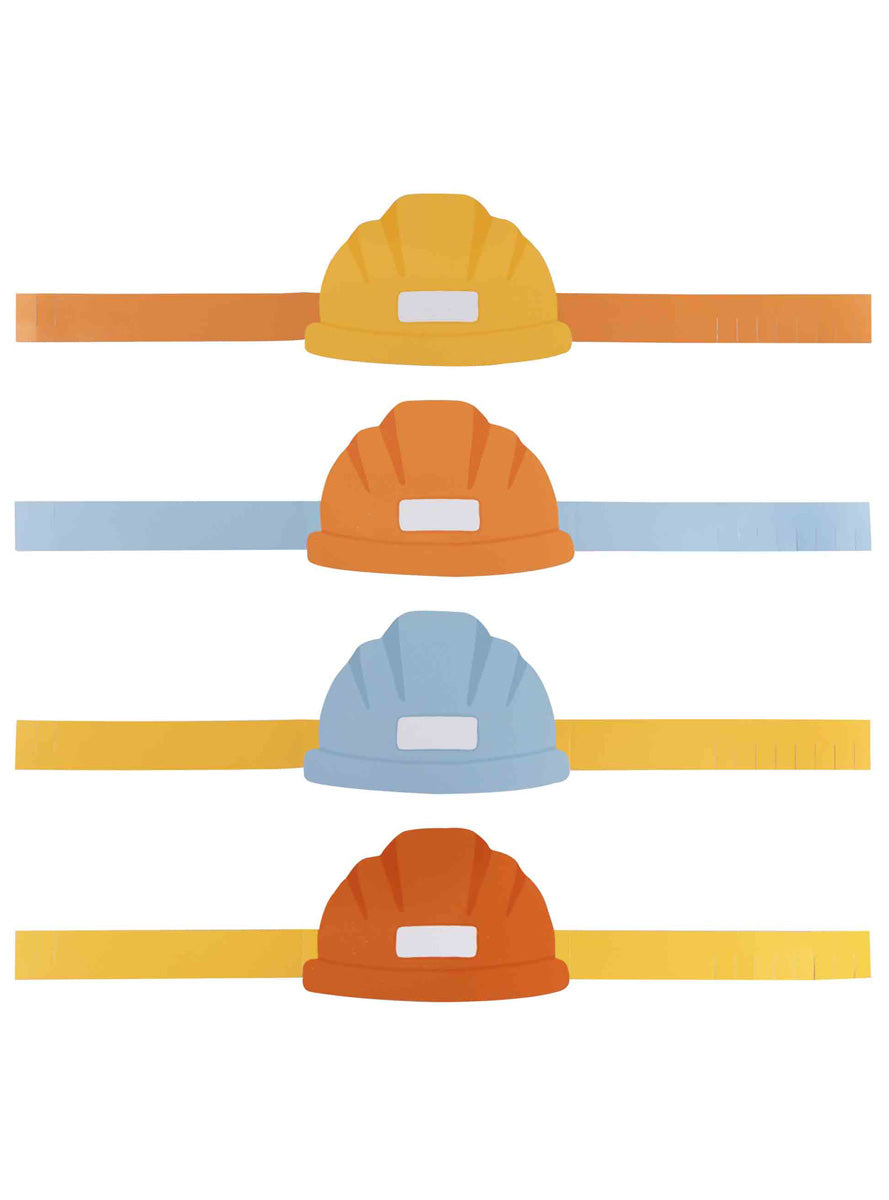 Diggin It Construction Party 8 Pack Customisable Party Hats – Main Image