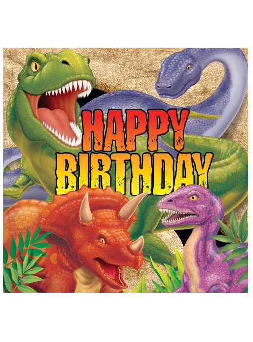 Dino Blast 16 Pack Happy Birthday Napkins - Main Image