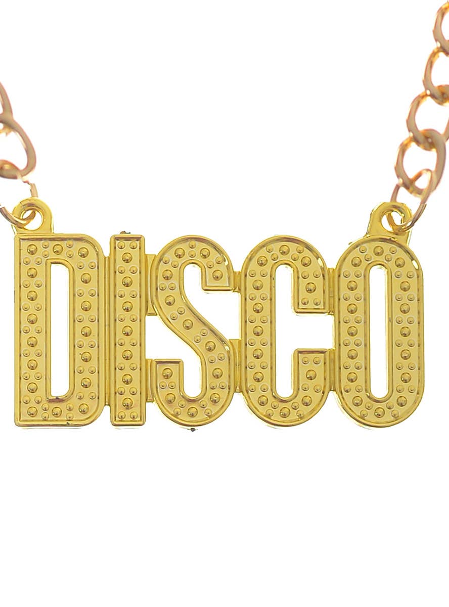 1970s DISCO Gold Costume Necklace -Zoom Image