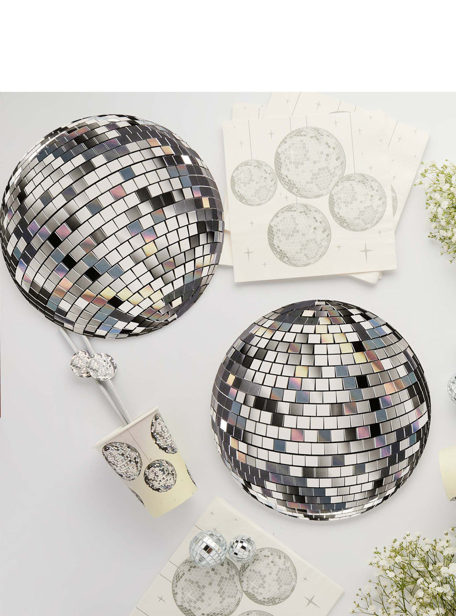 Disco Ball Party 8 Pack 23cm Paper Plates – Lifestyle Image 1