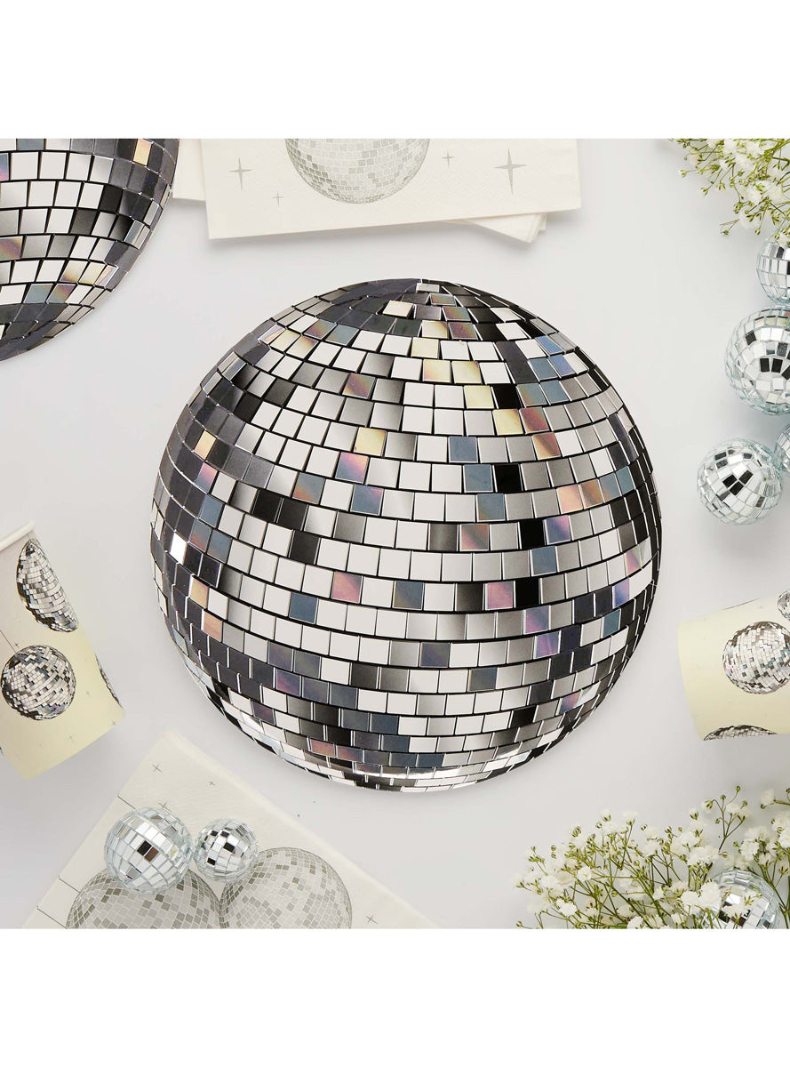 Disco Ball Party 8 Pack 23cm Paper Plates – Lifestyle Image