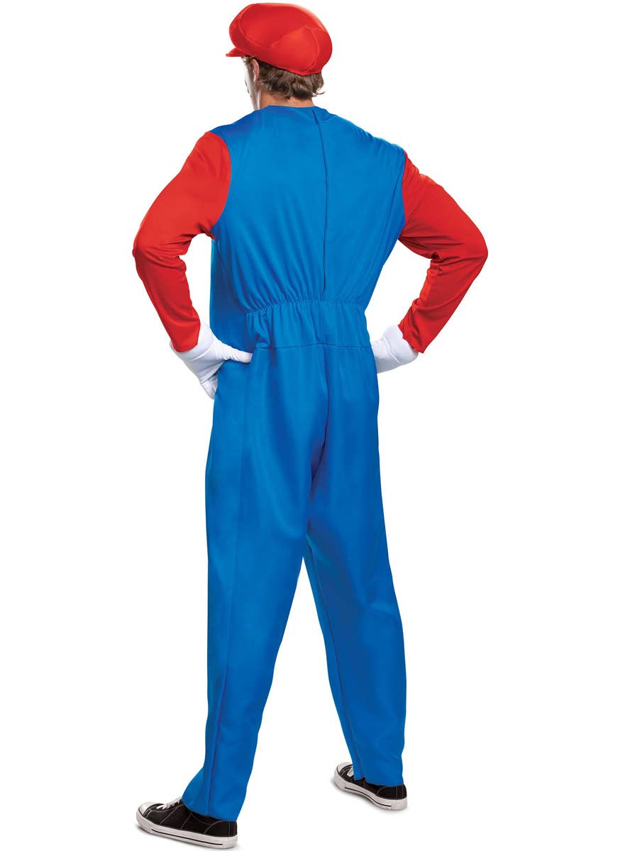 Deluxe Plus Size Men's Super Mario Costume - Back Image