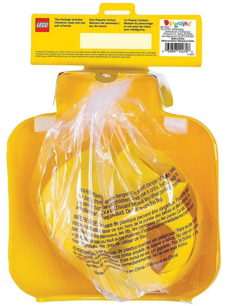 Classic Lego Mask and Hands Set - Back Packaging Image