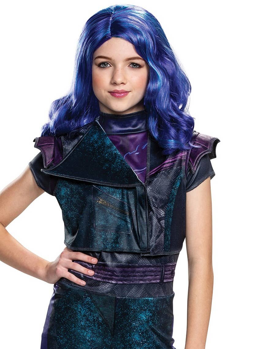 Girls Descendants 3 Classic Mal Fancy Dress Costume - Main Front Image