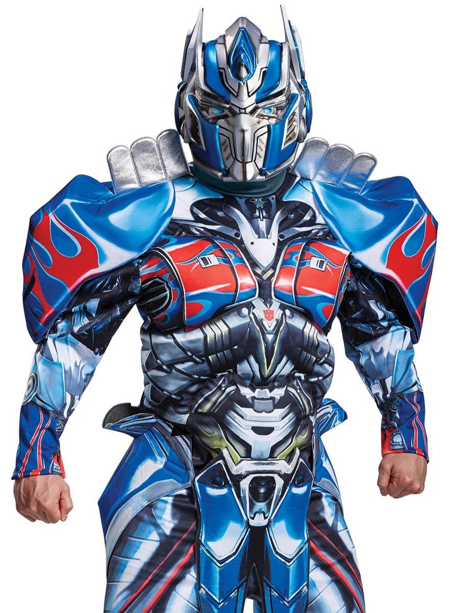 Men's Deluxe Optimus Prime Costume -Close Up Front Image