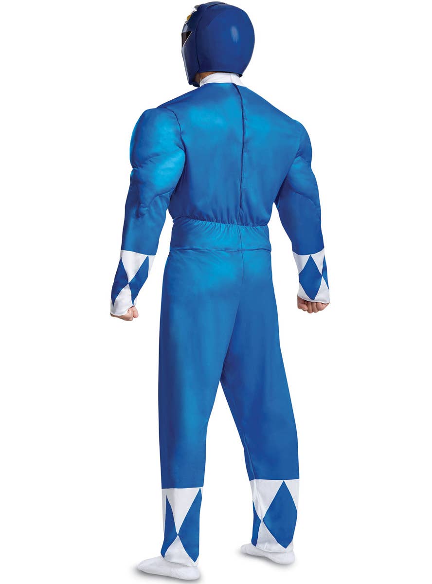 Mens Blue Power Ranger Costume - Back Image