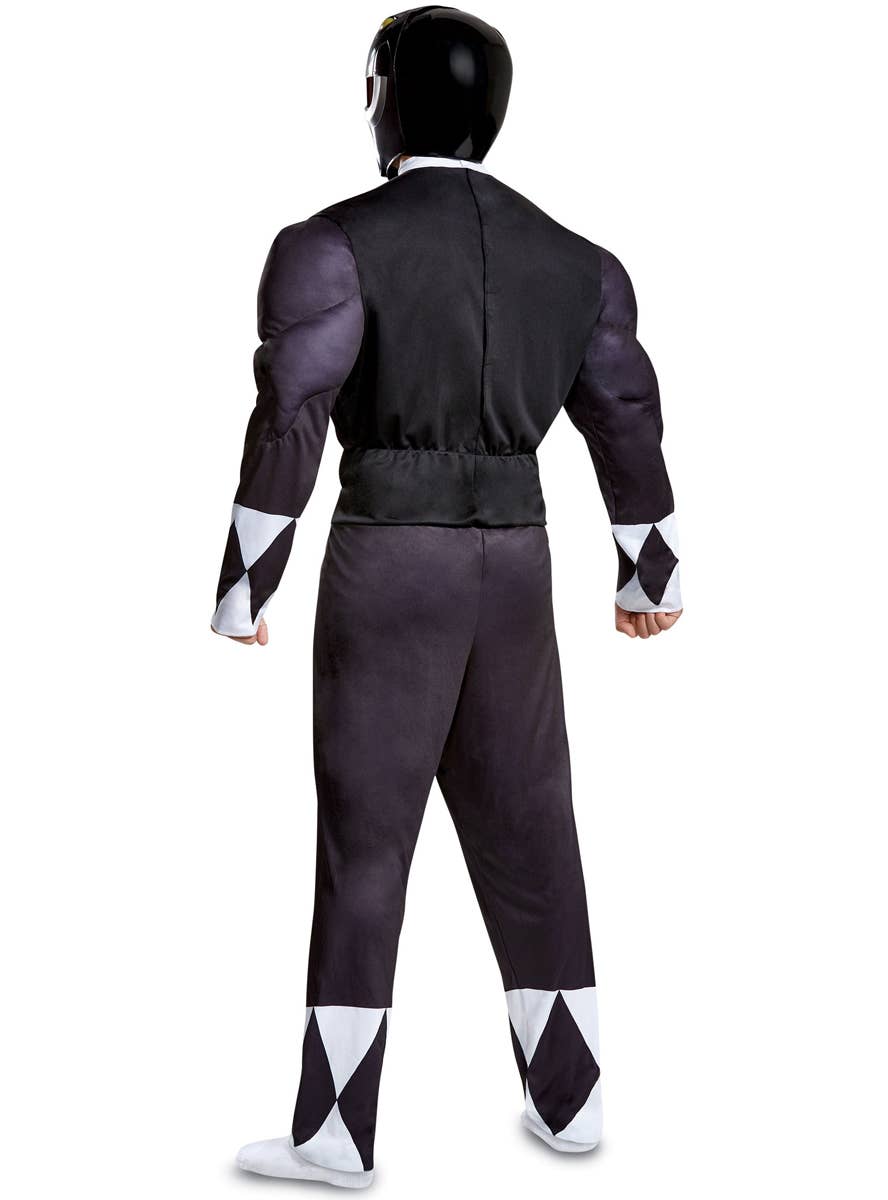 Men's Black Power Ranger Costume - Back Image