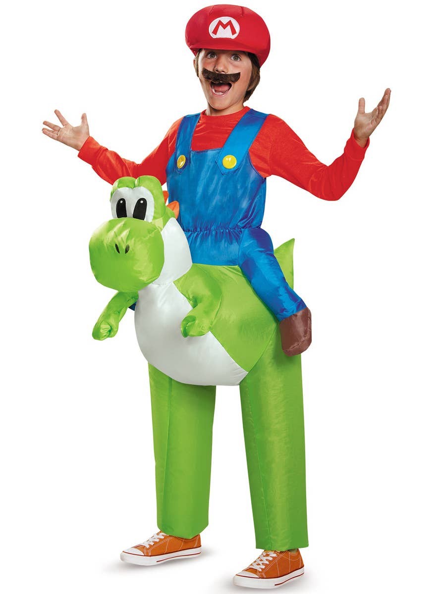 Boys Mario Riding Yoshi Mario Brothers Costume Main Image