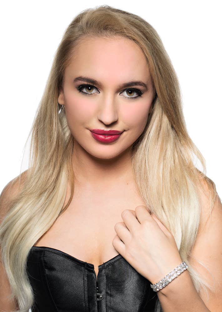 Silver Rhinestone Bracelet Costume Jewellery - Alternative View