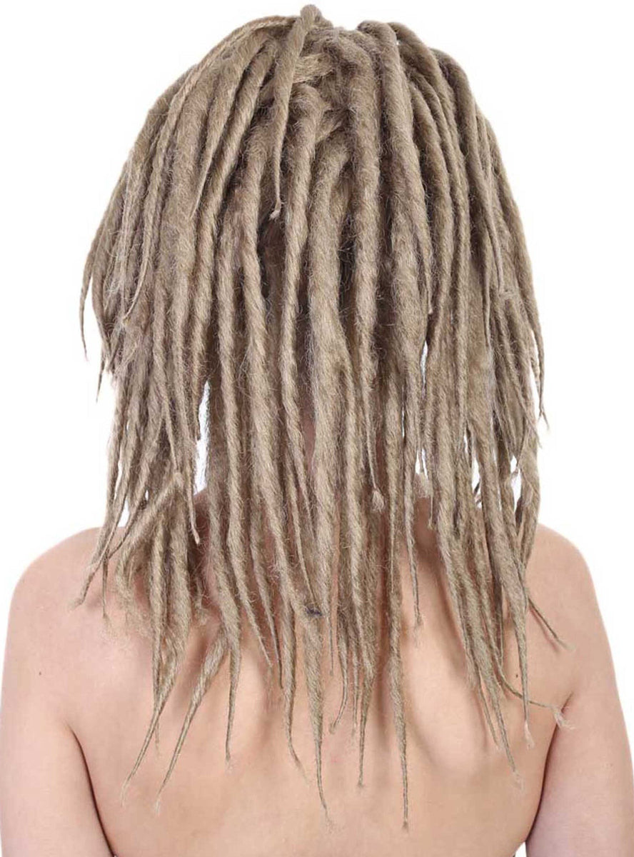 Dreadlocks Womens Light Brown Costume Wig - Back Image