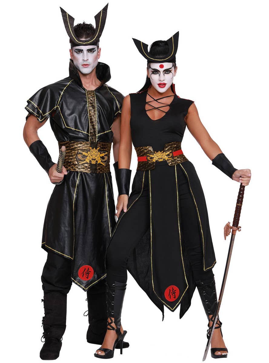 Women's Black Japanese Samurai Warrior Costume Alternate Image