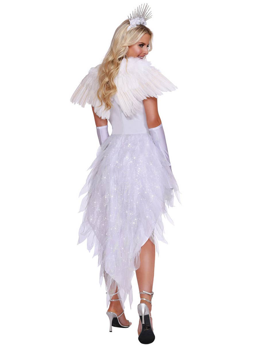 Women's Sexy White Angel Beauty Dress Up Costume Back Image