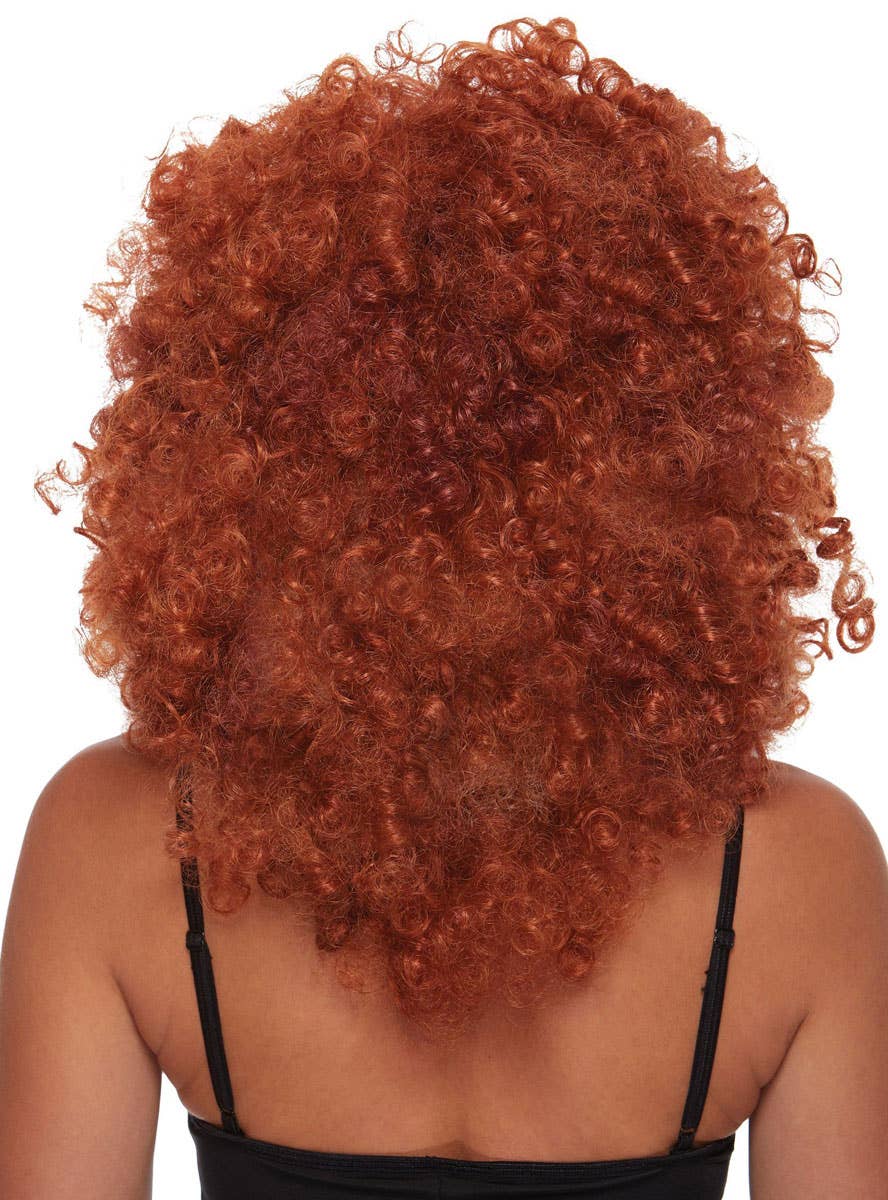 Tight Curly Auburn Red Costume Wig For Women - Back Image