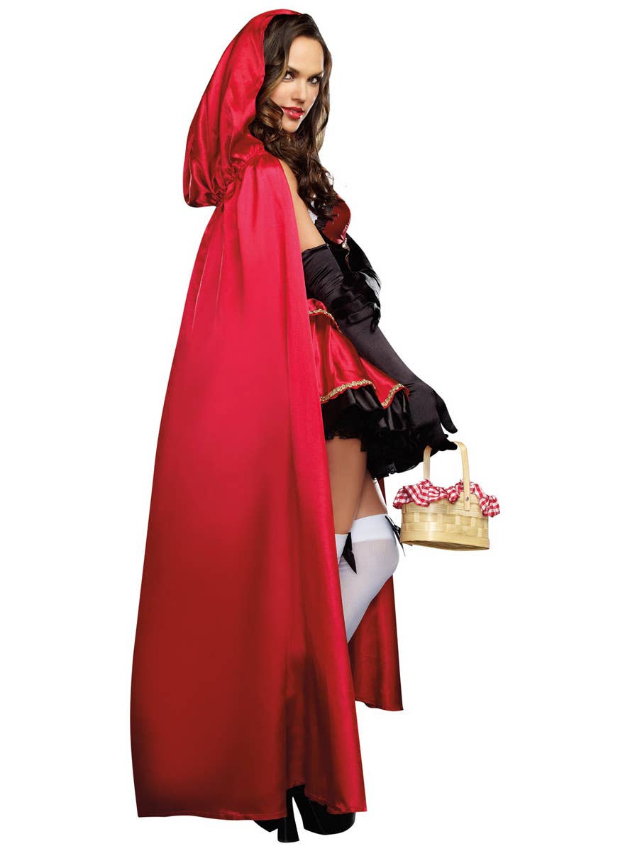 Women's Sexy Little Red Riding Hood Dress Up Costume Back Image