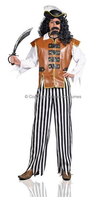 Men's Caribbean Pirate Fancy Dress Costume Alternative View