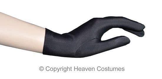Women's Short Black Lycra Costume Gloves
