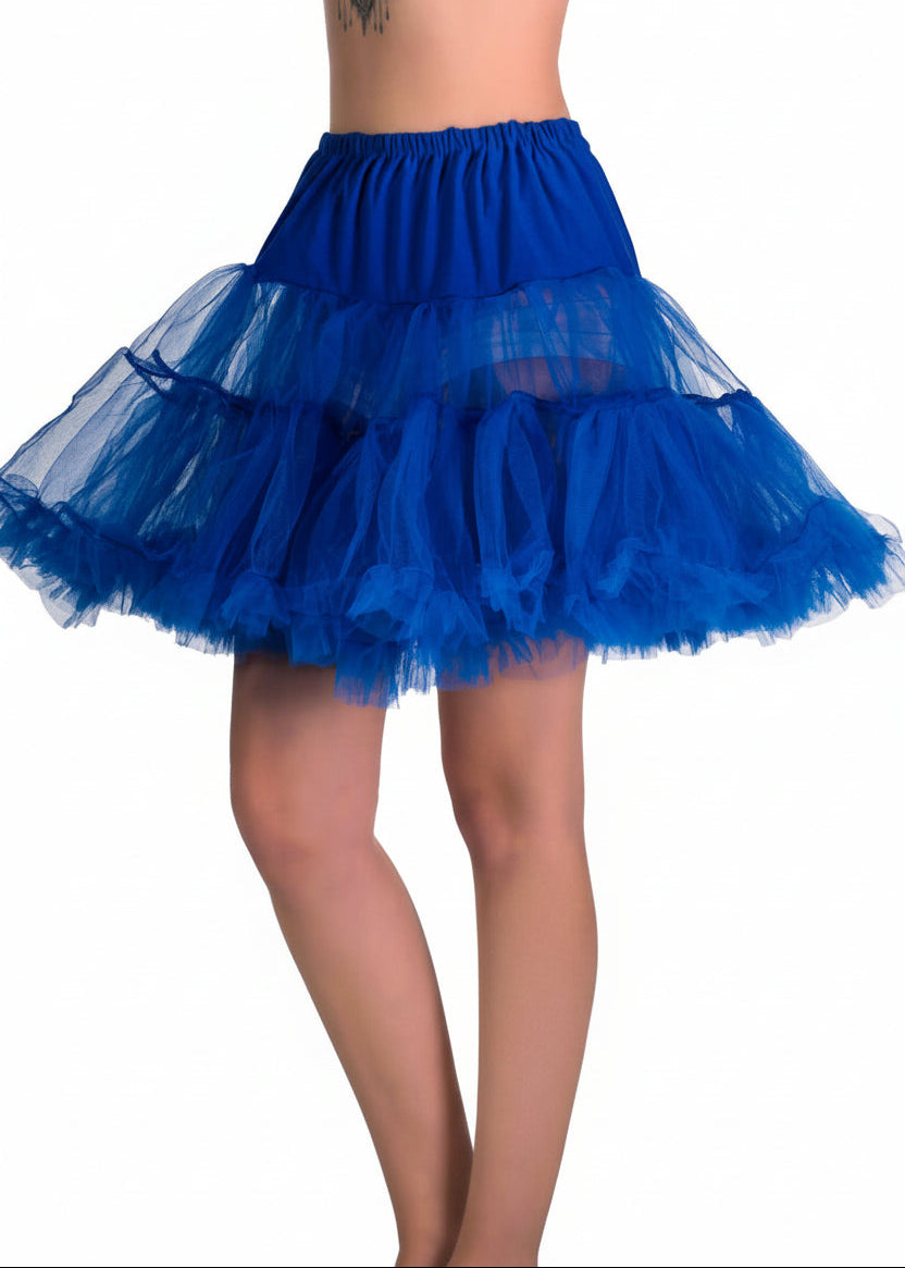 Women's Royal Blue Fluffy Thigh Length Costume Petticoat