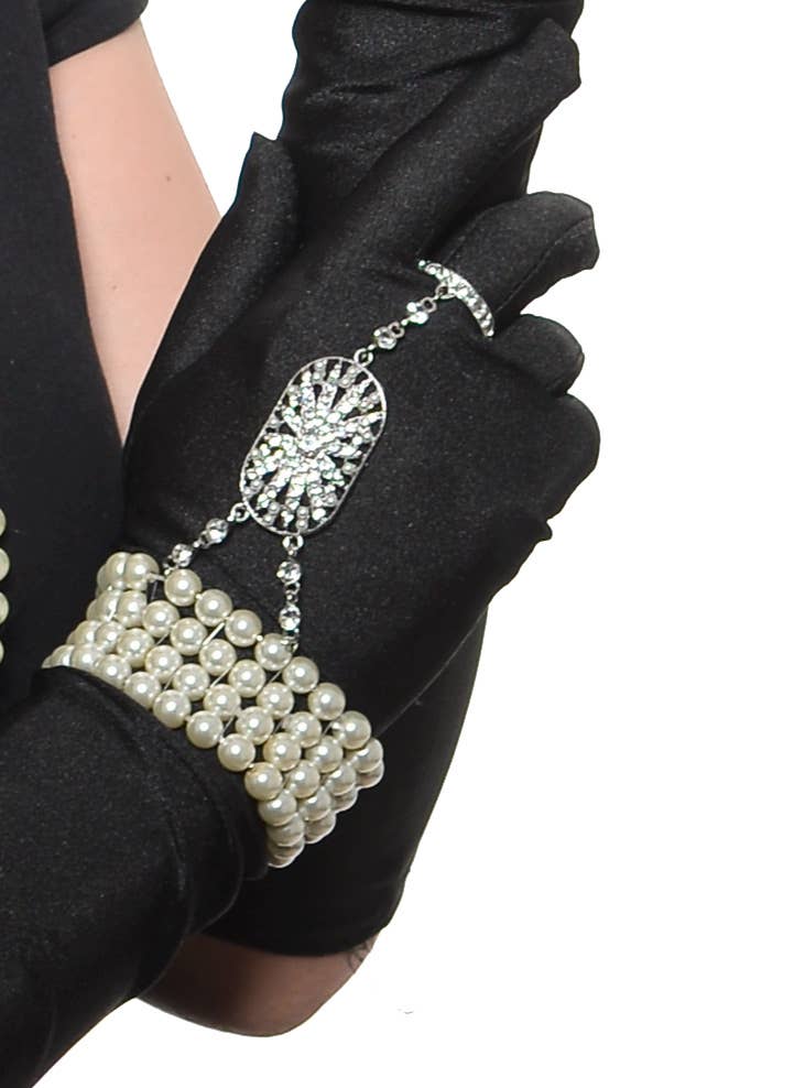 Deluxe 5 Piece 20s Gatsby Flapper Costume Accessory Set - Bracelet and Ring Image