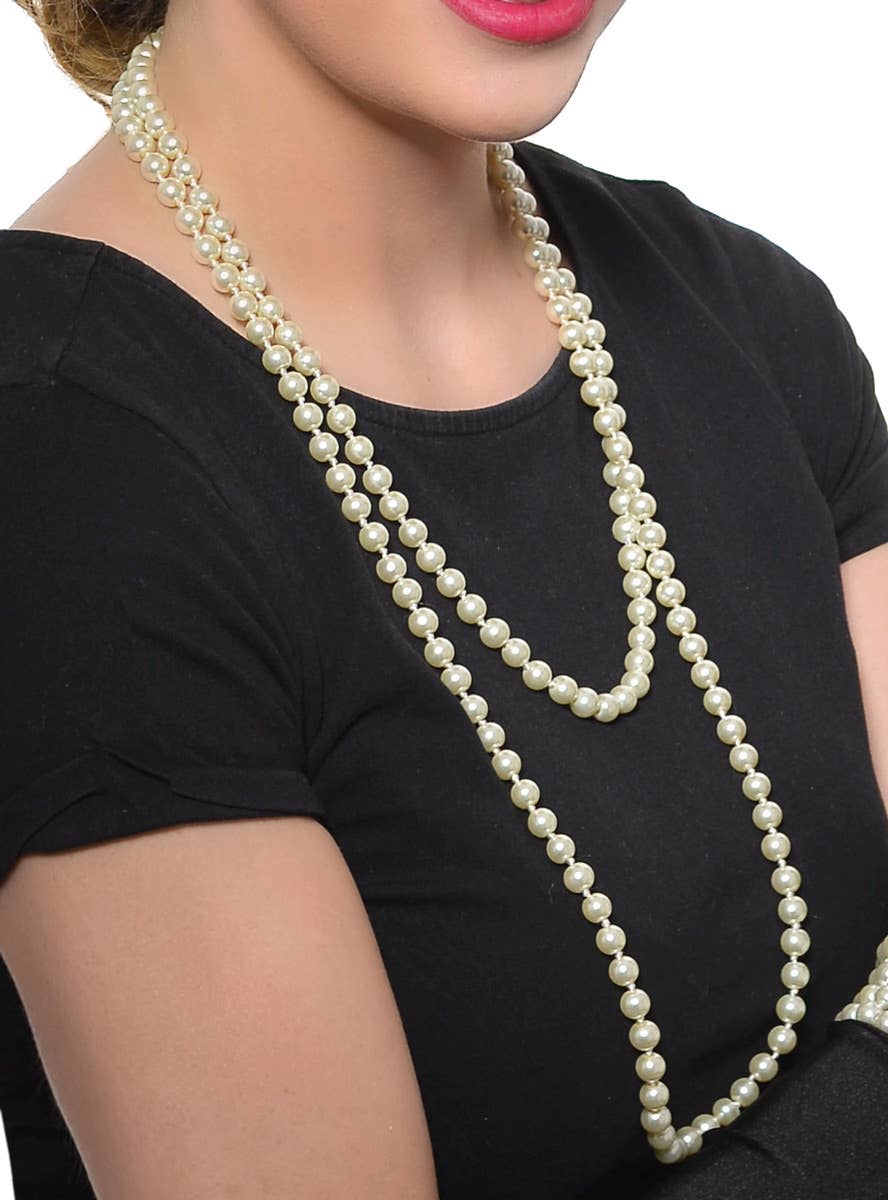 Deluxe 5 Piece 20s Gatsby Flapper Costume Accessory Set - Flapper Beads Necklace Image