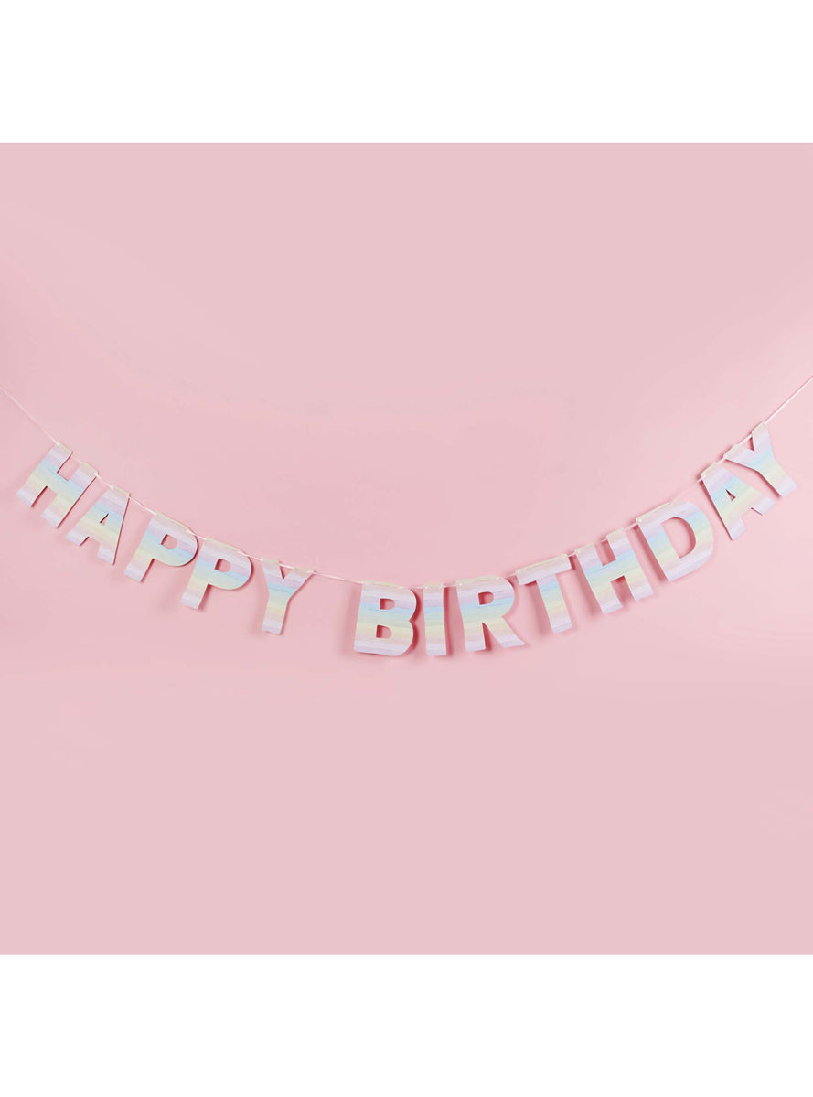 Eco Rainbow 2m Long Happy Birthday Banner - Lifestyle Image