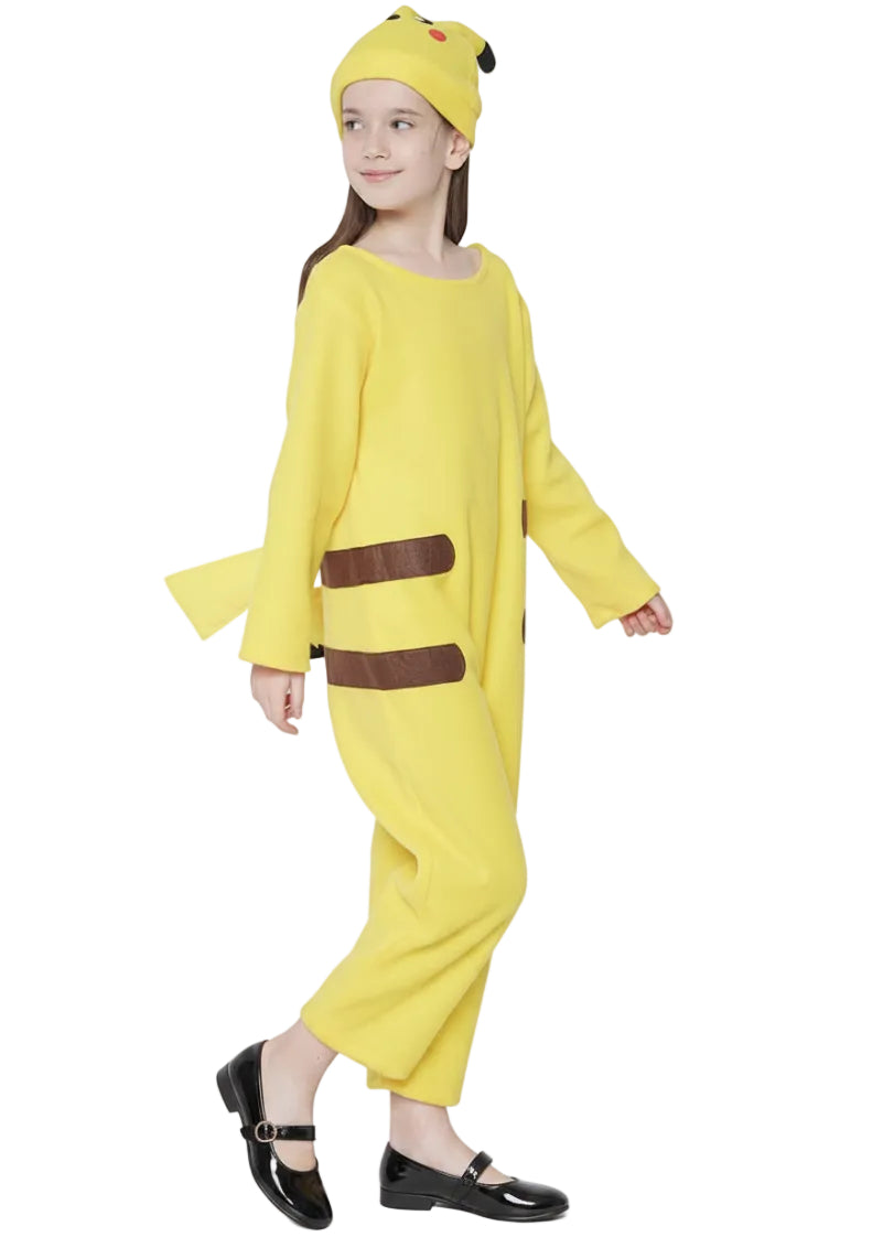 Image of Electric Mouse Kid's Yellow Pikachu Inspired Costume - Alternate View
