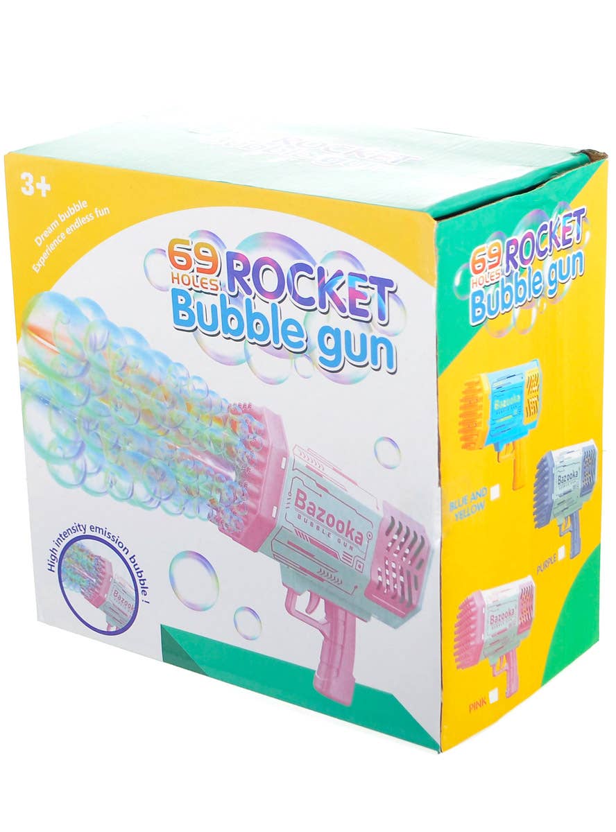 Image of Light Up Pink and White Bubble Gun - Alternate Image 2