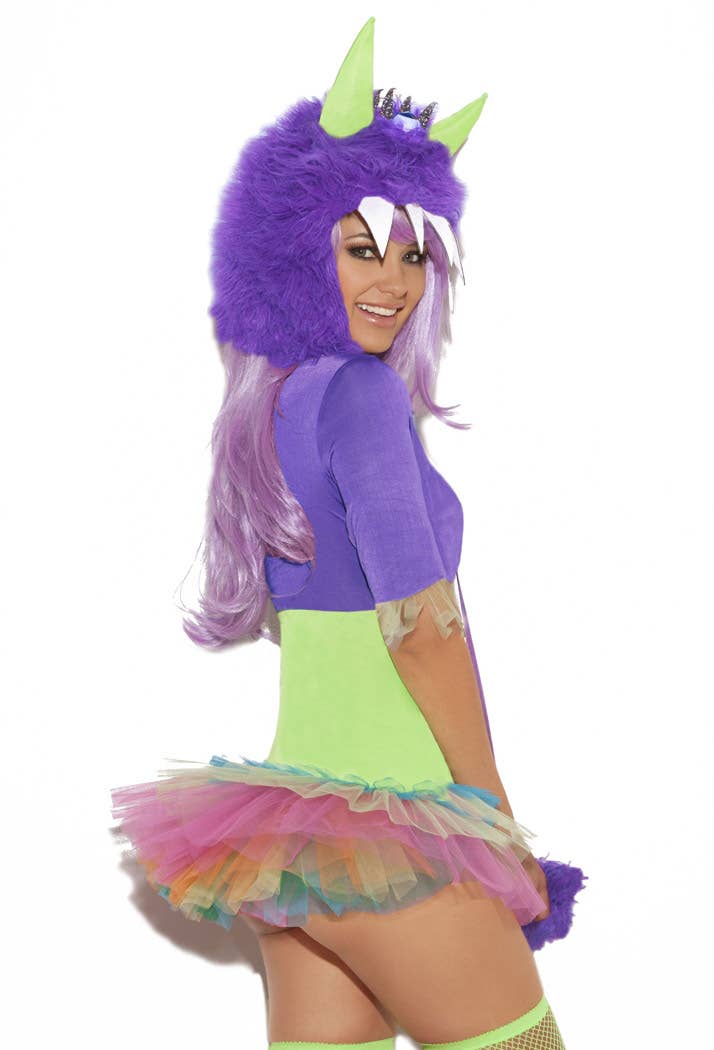 Womens Sexy One Eyed Moster Halloween Fancy Dress Costume - Close back Image