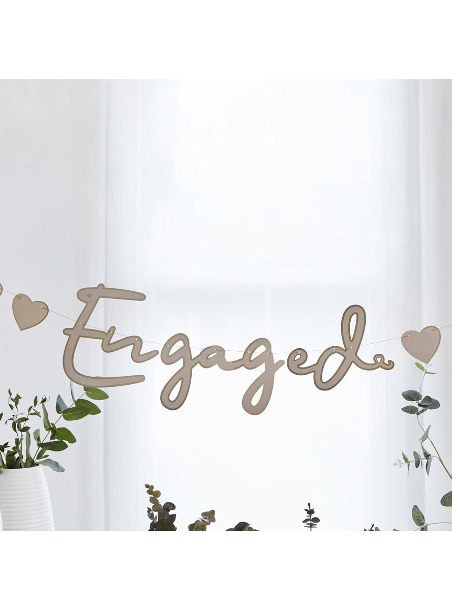 Engagement Party 2m Long Gold Banner - Lifestyle Image