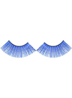Image of Long Blue False Eyelashes with Silver Tinsel - Main Image