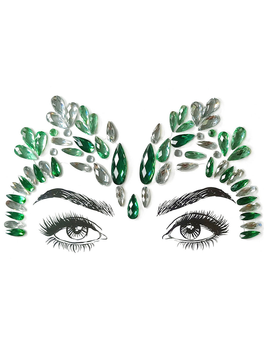 Diamond Daze Dragonette Festival Stick On Face Jewels Costume Accessories