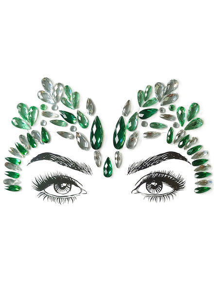 Diamond Daze Dragonette Festival Stick On Face Jewels Costume Accessories