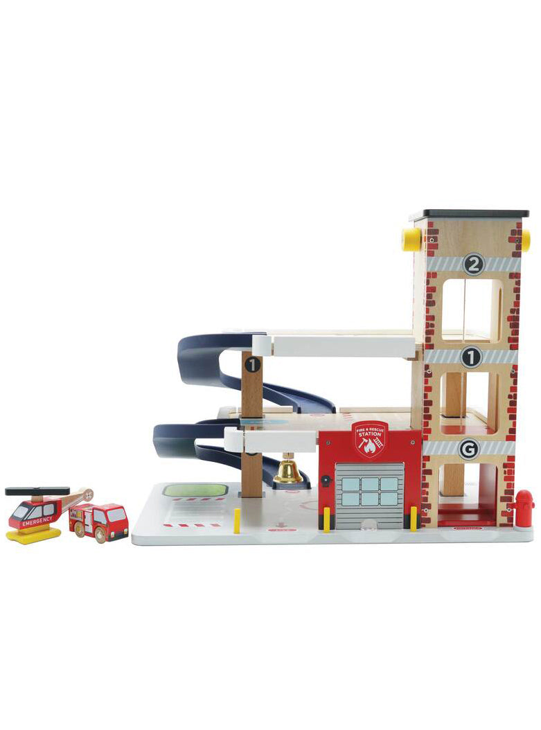 Fire And Rescue Wooden Garage Childrens Toy Set - Alternate Image