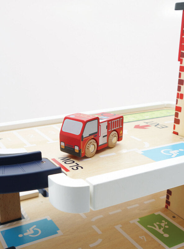 Fire And Rescue Wooden Garage Childrens Toy Set - Close Image 1