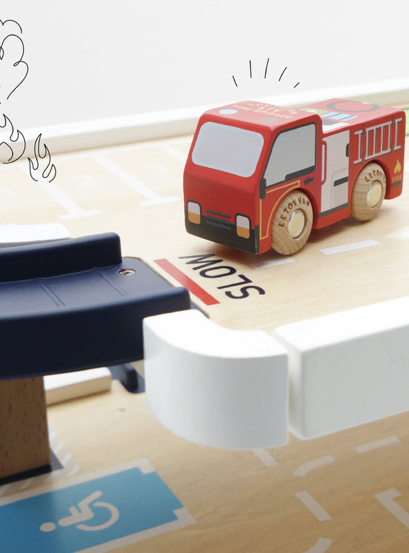 Fire And Rescue Wooden Garage Childrens Toy Set - Info Image 4