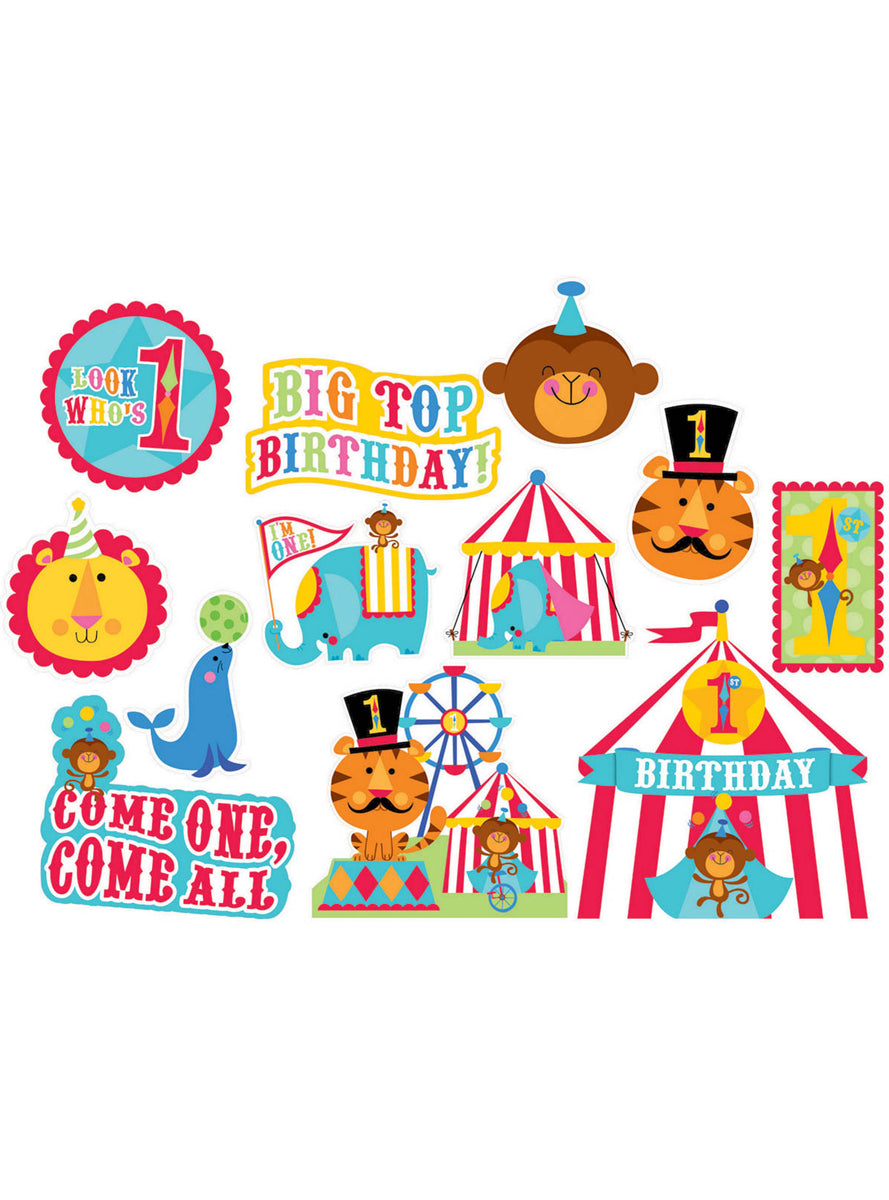 Fisher Price Circus 1 Birthday Decoration Kit 12 Pack - Main Image